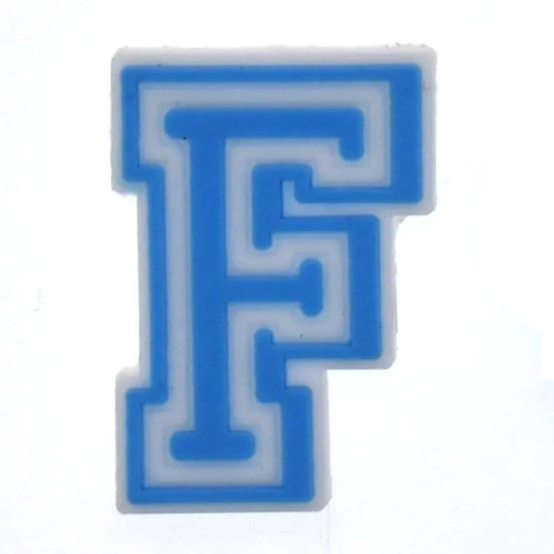 Shoe charm - A-Z CAPITAL LETTERS, Colours with WHITE frame
