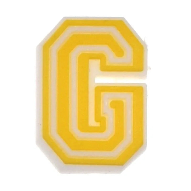 Shoe charm - A-Z CAPITAL LETTERS, Colours with WHITE frame