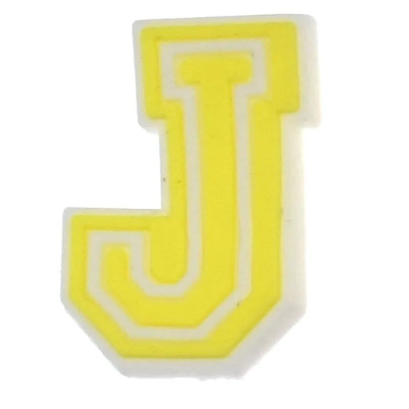 Shoe charm - A-Z CAPITAL LETTERS, Colours with WHITE frame