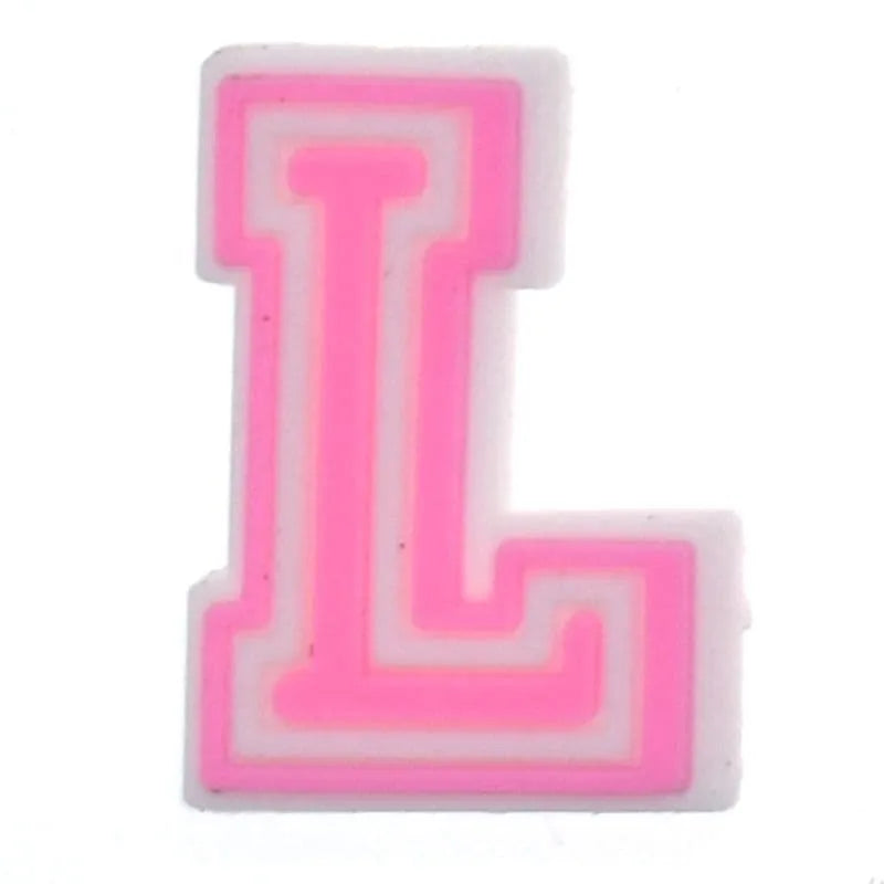 Shoe charm - A-Z CAPITAL LETTERS, Colours with WHITE frame