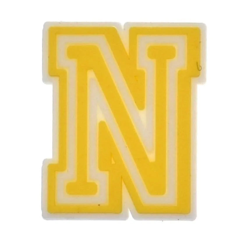 Shoe charm - A-Z CAPITAL LETTERS, Colours with WHITE frame