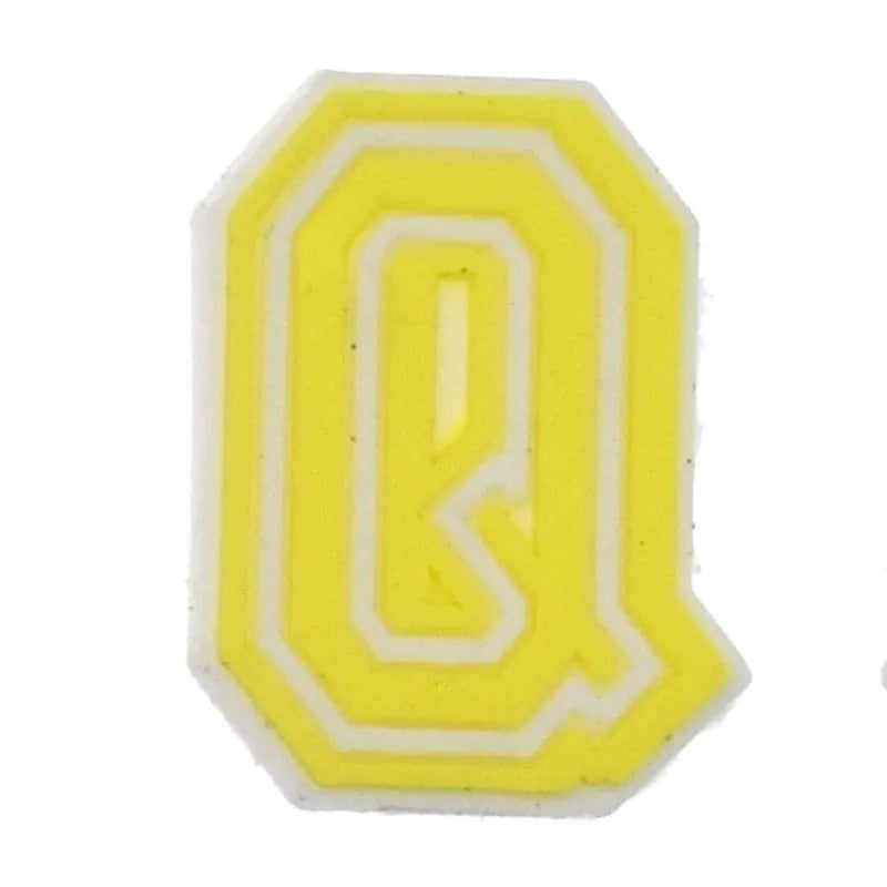 Shoe charm - A-Z CAPITAL LETTERS, Colours with WHITE frame