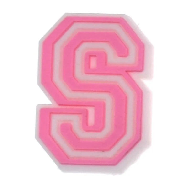 Shoe charm - A-Z CAPITAL LETTERS, Colours with WHITE frame