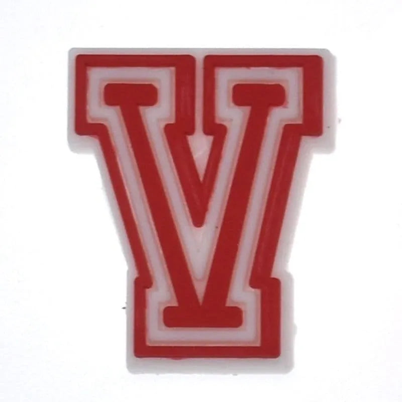 Shoe charm - A-Z CAPITAL LETTERS, Colours with WHITE frame