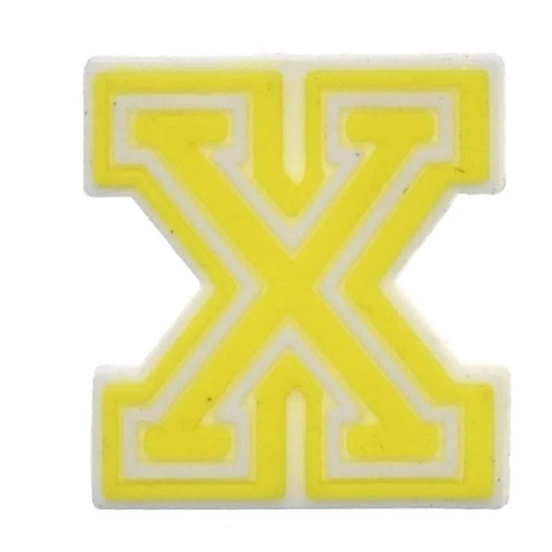 Shoe charm - A-Z CAPITAL LETTERS, Colours with WHITE frame