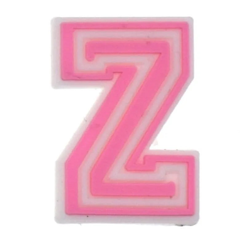 Shoe charm - A-Z CAPITAL LETTERS, Colours with WHITE frame