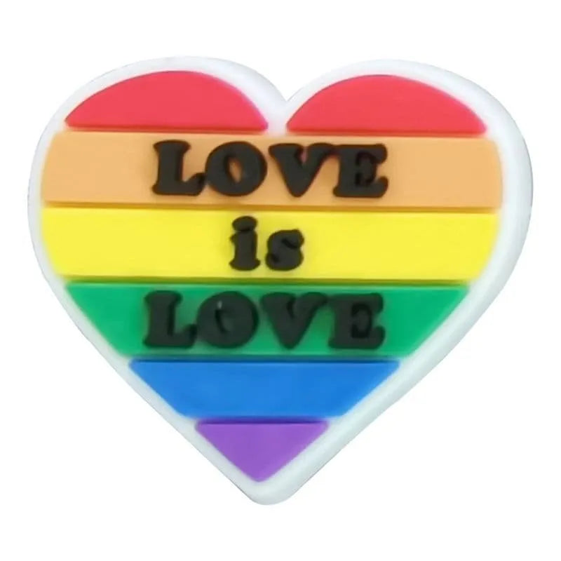 Heart LOVE IS LOVE shoe charm