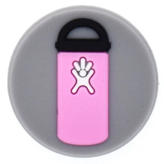 Water Bottle Badge Pink Shoe Charm