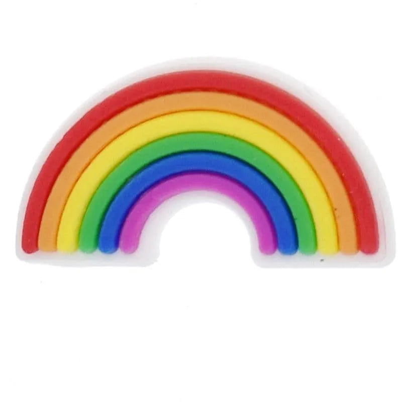 Rainbow On White Border Shoe Charm