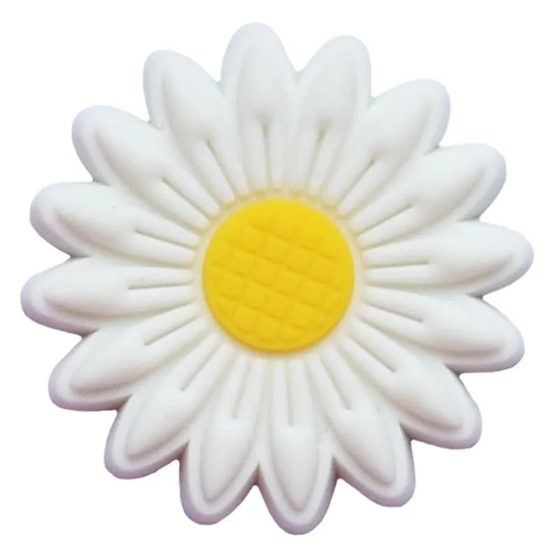 White/Yellow Multipetal Daisy Shoe Charm
