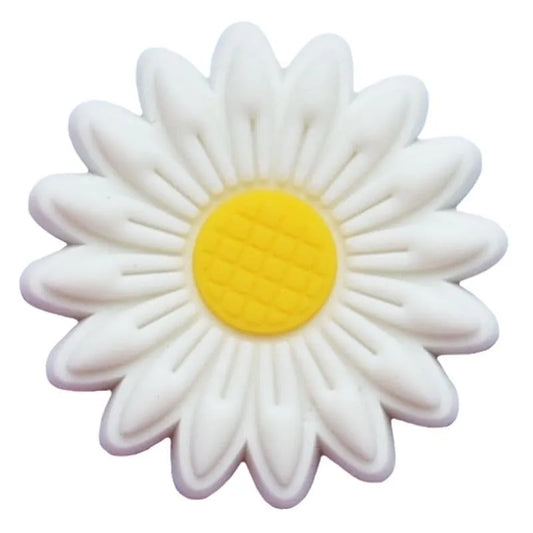 White/Yellow Multipetal Daisy Shoe Charm
