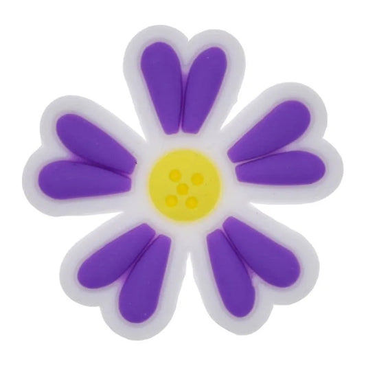 White/Purple/Yellow Double Daisey Shoe Charm