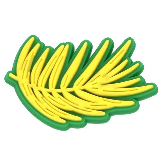 Yellow Feather Leaf Shoe Charm
