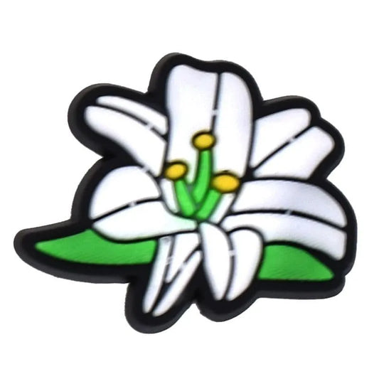 White Peace Lily Plant Shoe Charm