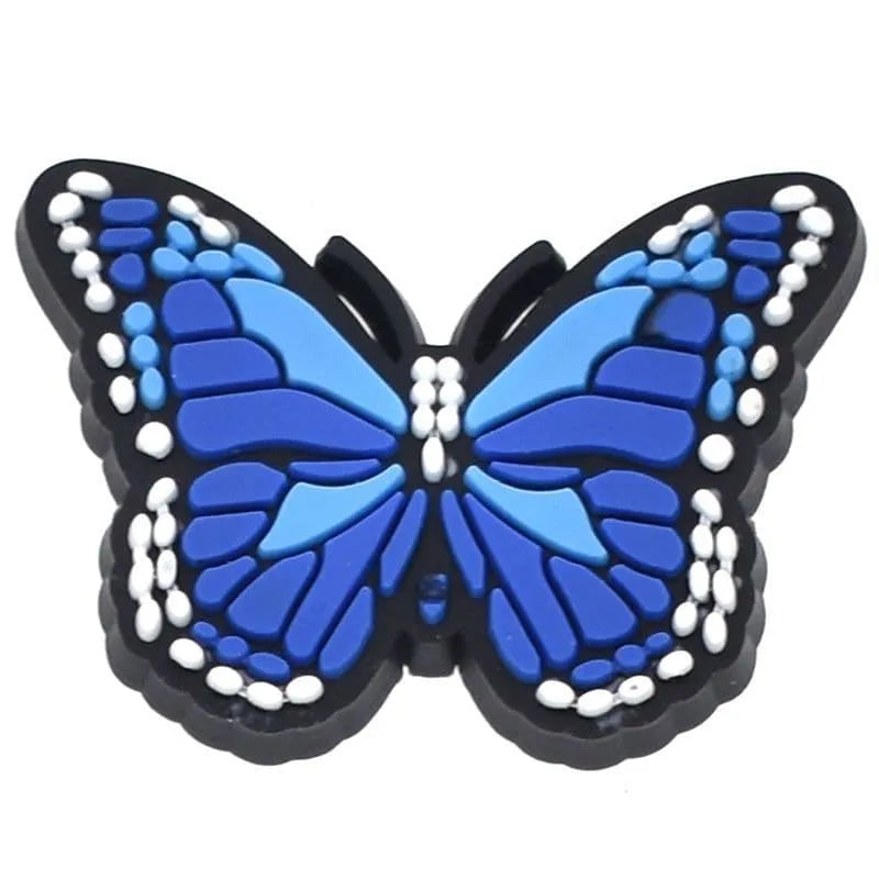Butterfly Flying Blue Shoe Charm