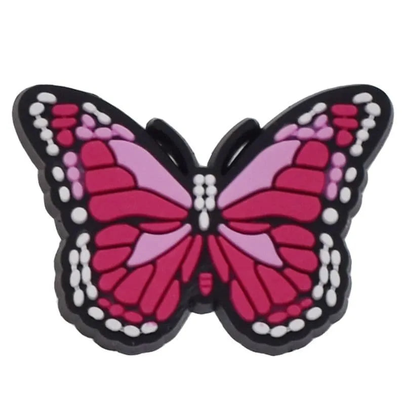 Butterfly Flying Red/Pink Shoe Charm