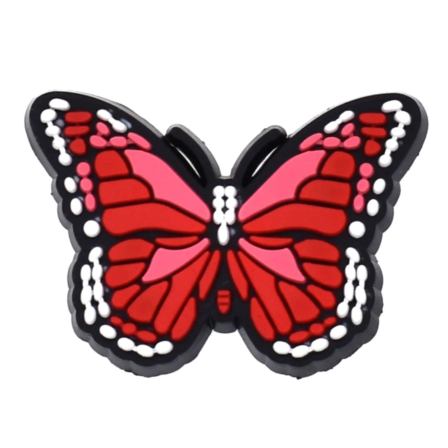 Butterfly Flying Red/Red Shoe Charm