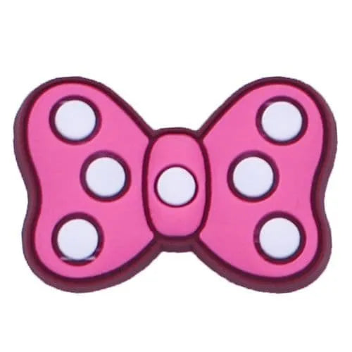 White Spot Red Bow Tie Shoe Charm