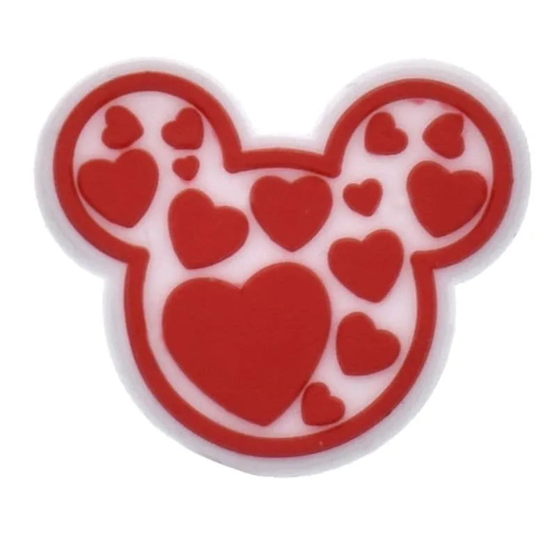 Mickey Mouse flying hearts stylised head shoe charm