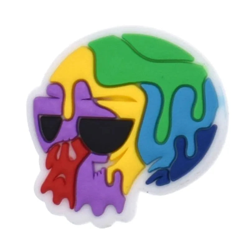 Multicoloured Skull Shoe Charm