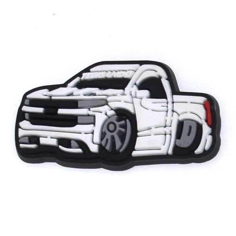 White Pickup Truck Shoe Charm