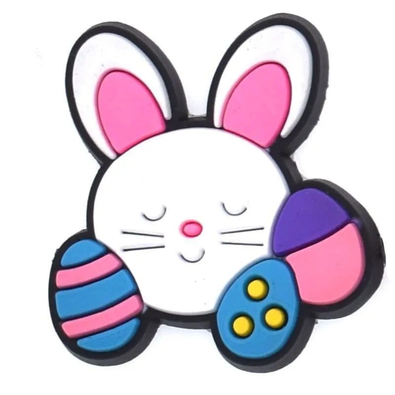 White Easter Bunny Shoe Charm