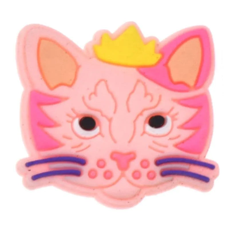 Pink Kitten Face Shoe Charm