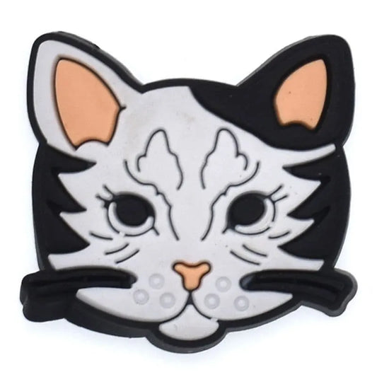 White Kitten Face Shoe Charm