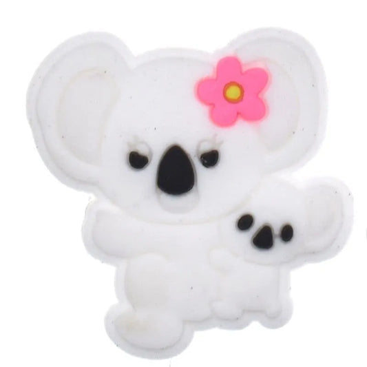 White Koala With Baby Shoe Charm