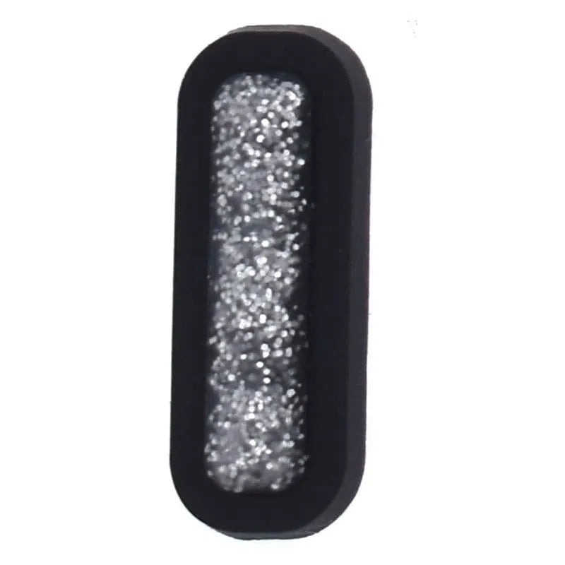 Shoe charm - A-Z CAPITAL LETTERS, Sparkle silver on Black