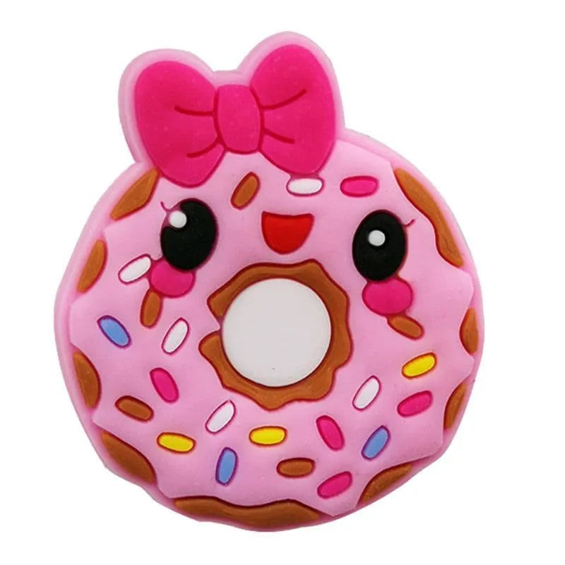 Pink Iced Donut Shoe Charm