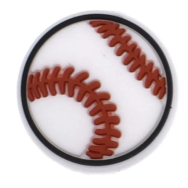 Baseball White With Red Stitches Shoe Charm