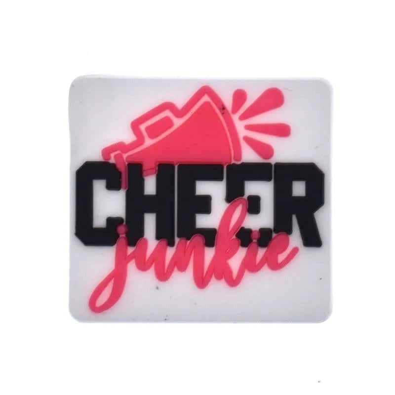 Cheer Junkie Megaphone Black/Pink Shoe Charm
