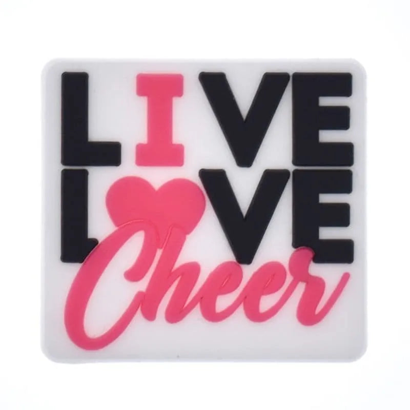Live Love Cheer Black/Pink Shoe Charm