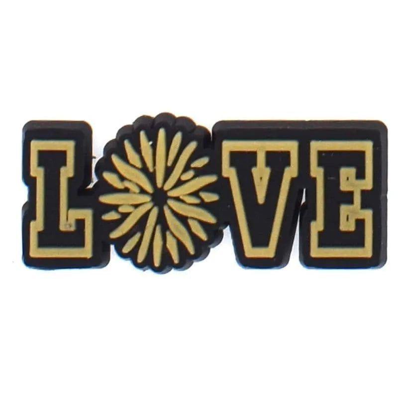 Love Pom Pom Black/Yellow Shoe Charm