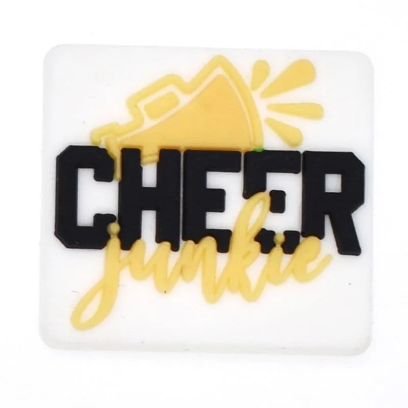 Cheer Junkie Megaphone Black/Yellow Shoe Charm