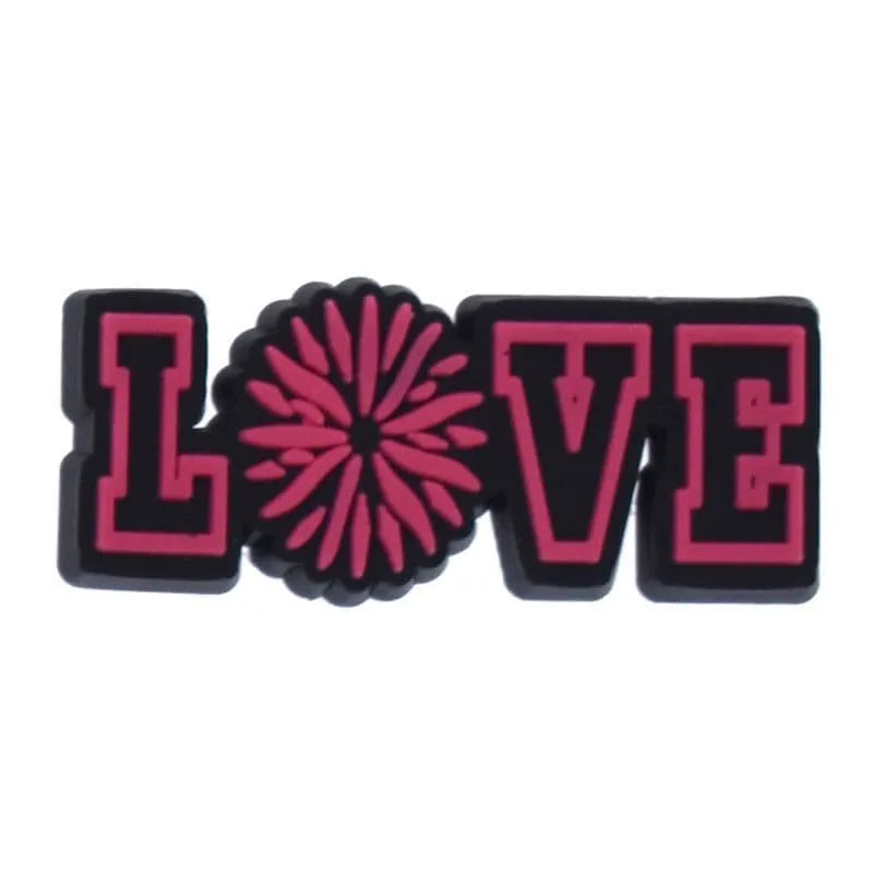 Love Pompom Black/Red Shoe Charm