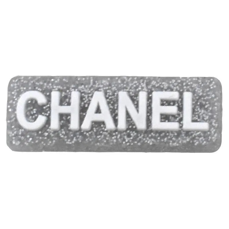 Chanel Speckled Silver Bar Shoe Charm