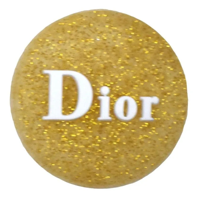 Dior Round Badge Speckled Gold Shoe Charm