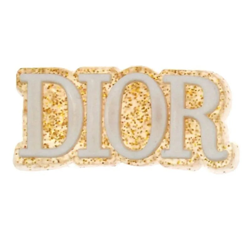 Dior French Luxury Block Speckled Gold Shoe Charm