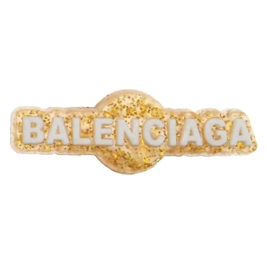 Balenciaga White On Speckled Gold Shoe Charm