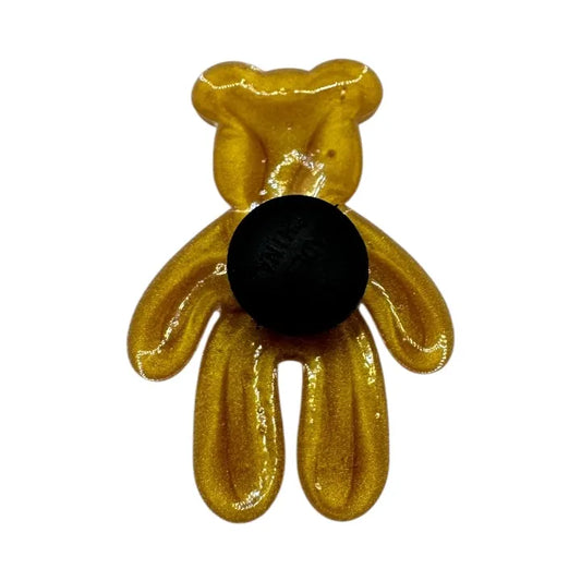 Large Teddy Bear Gold Shoe Charm