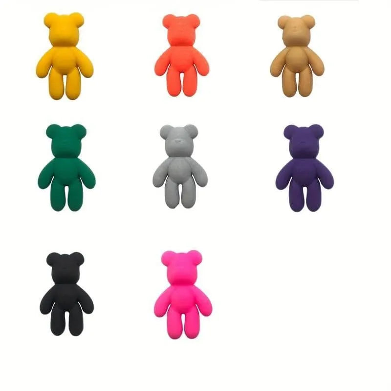 8 Large Teddy Bears Assorted Colours Shoe Charm