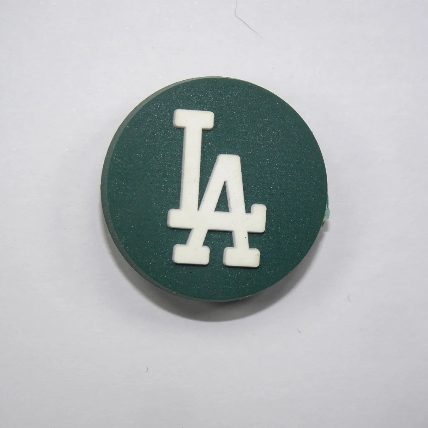 Los Angeles La Round Badge Dark Green Shoe Charm