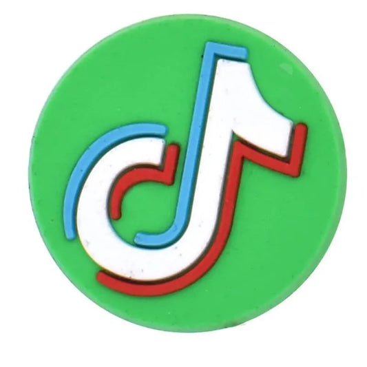 Tiktok Video Round Badge Green Shoe Charm
