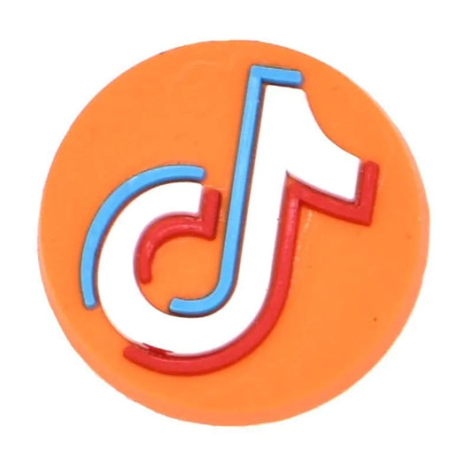 Tiktok Logo Round Orange Shoe Charm