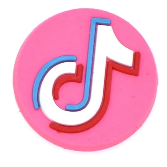Tiktok Video Round Badge Pink Shoe Charm