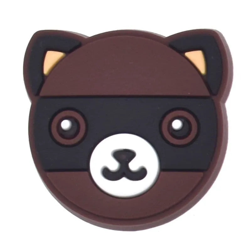 White Nose Bear Face Shoe Charm