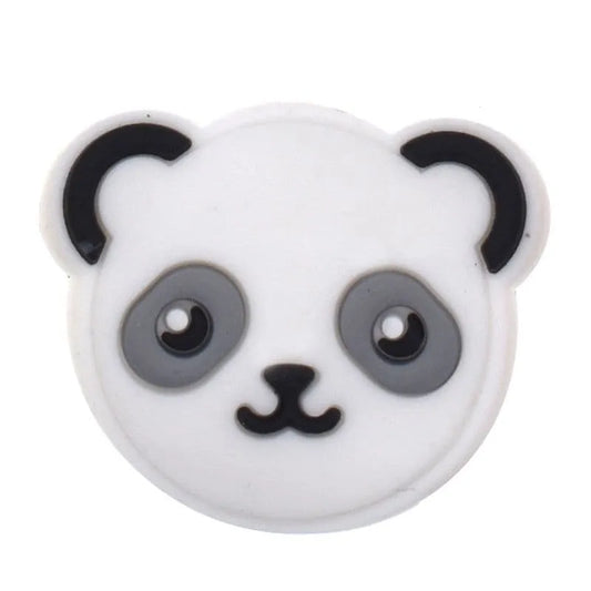 White Panda Face Shoe Charm