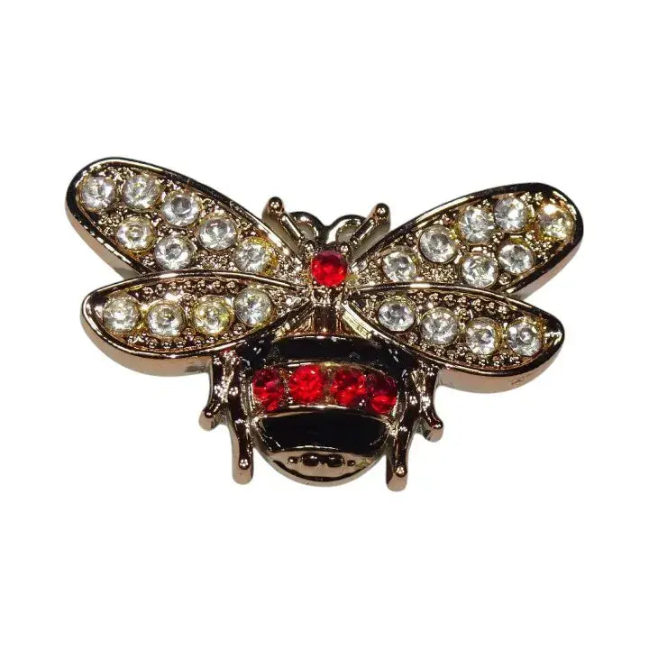 Shoe charm - Diamond & ruby gold bumble bee